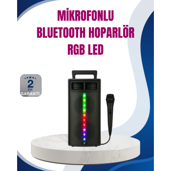 Kablosuz RGB Işıklı Bluetooth Hoparlör | Ev, Parti ve Açık Hava Kullanımı -