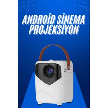 HD Ayaklı Portatif Projeksiyon Cihazı Android İşlemcili Sinema Projektörü -