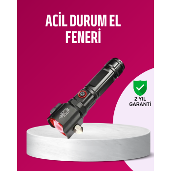Acil Durum El Feneri Çekiç ve Pusula Özellikli Güçlü Işık -