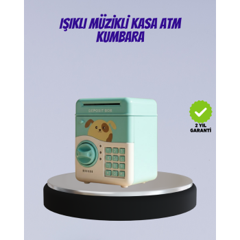 Su Yeşili Işıklı Sesli Elektronik Şifreli Çocuk Kumbarası -