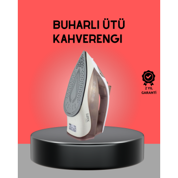 Kahverengi Buharlı Ütü 2200W Sürekli Buhar 120 g Şok Buhar -