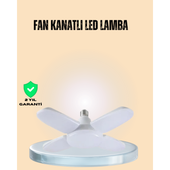 Yüksek Işık Güçlü LED Ampül 4 Kollu Katlanır Pervane Tasarım -