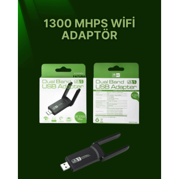 USB 3.0 Wireless Adaptör – 2.4GHz & 5GHz Destekli -