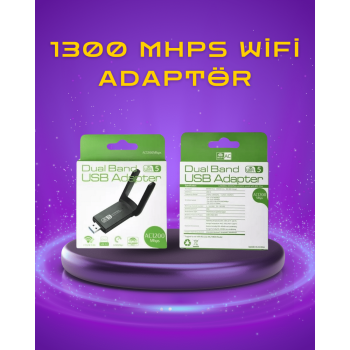 Yüksek Hızlı 1200 Mbps Çift Bant USB WiFi Adaptör – Güçlü Sinyal, Geniş Uyumluluk -