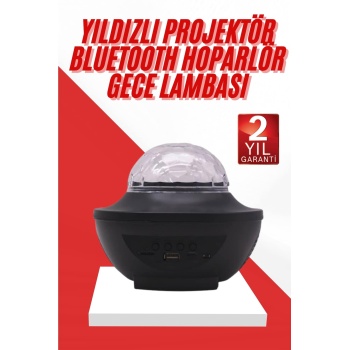 Masa ve Gece Lambası Renkli Projektör Işıklı Disko Topu Bluetooth Hoparlör -
