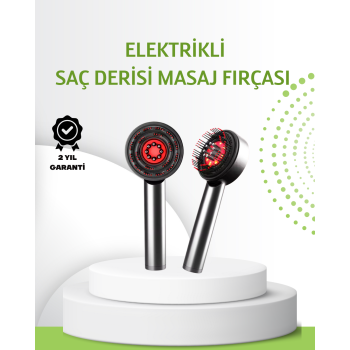 Şarjlı Saç Derisi Masaj Cihazı Kırmızı Işık ve 3D Tarak Dişli -