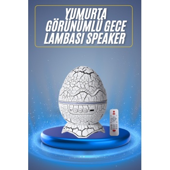 Bluetooth Hoparlör Dinozor Yumurtası Gece Masa Lambası Projektör -