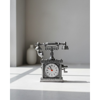 N8808B TELEFON ŞEKLİNDE ÇALAR SAAT GÜMÜŞ -