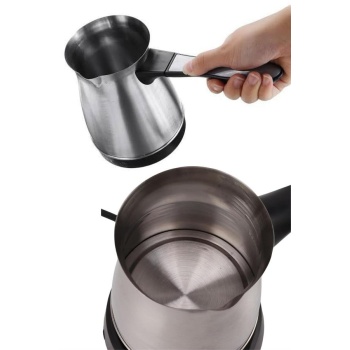 Paslanmaz Çelik Türk Kahvesi Makinesi 6 Fincan Kpasiteli Elektrikli Cezve -