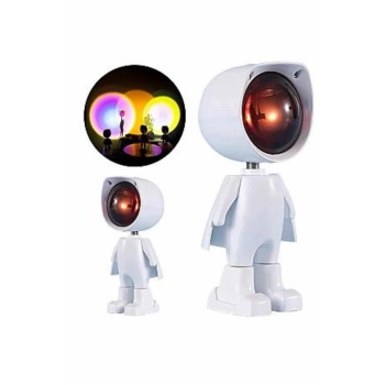 Gün Batımı Projektör Lamba Astronot Görünümlü Dekoratif Masa Lambası -