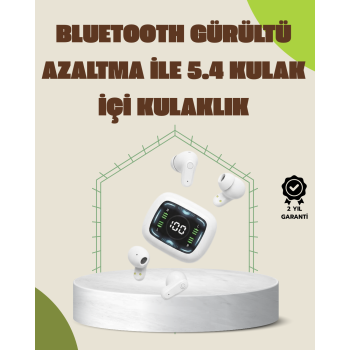 Bluetooth 5.4 Teknolojili Kablosuz Kulaklık LED Göstergeli -