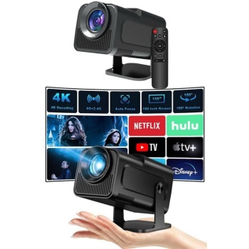 Projektör Siyah Android Taşınabilir Sinema Projeksiyon Wifi Destekli En Güncel Sürüm Akıllı -