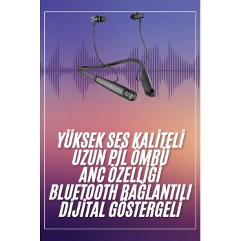 Boyun Askılı 100 Saat Kablosuz Kulaklık Göstergeli Bluetooth Kulaklık -