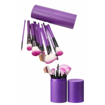 12 Parça Makyaj Fırça Seti Profesyonel Fondöten Allık Far Kontür Fırçası -