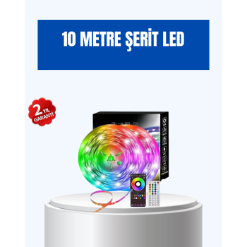 Sese Duyarlı 10M Smart Şerit Led IOS Android Kontrollü RGB Işık -