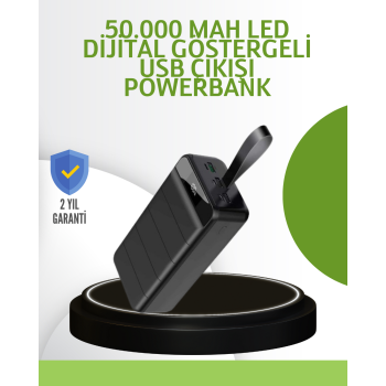 Ultra Güçlü 50.000 mAh Powerbank – LED Ekranlı, Çoklu Bağlantı Seçenekli, Akıllı Koruma Sistemli Şarj Ünitesi -