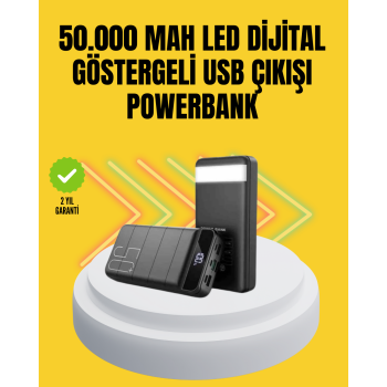 Profesyonel 50.000 mAh Powerbank – Aynı Anda Birden Fazla Cihaz Şarj Eden, Dayanıklı ve Güvenli Taşınabilir Şarj Cihazı -