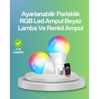 9 Watt Beyaz Işık ve Renk Ayarlı Akıllı LED Ampul -