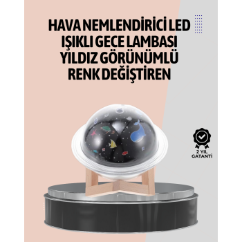 Gece lambası özellikli taşınabilir nemlendirici ve aromaterapi cihazı USB girişli -