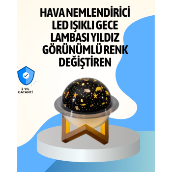 Projektör ışıklı ve aromaterapi destekli taşınabilir nemlendirici cihaz USB bağlantılı -