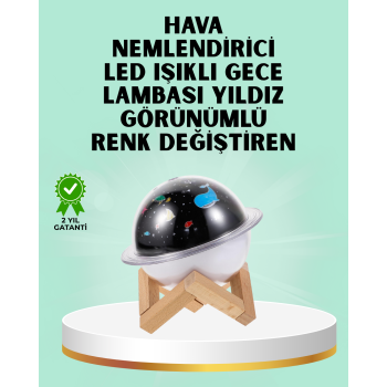 Projektör ışığı bulunan USB bağlantılı mini aromaterapi destekli hava nemlendirici -