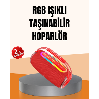 IPX6 Su Geçirmez RGB LED Işıklı Taşınabilir Bluetooth Hoparlör 2400 mAh -