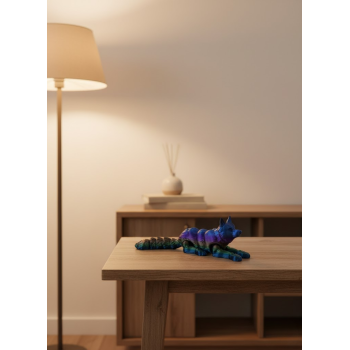 Rainbow hareketli kurt masa dekoru esnek eklem yapılı -