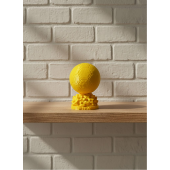Mini FIFA Futbol Topu Biblo Sarı Renk 10cm Spor Temalı Dekor -