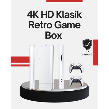 2 Kollu Kablosuz 4K TV Uyumlu Klasik Oyun Konsolu -