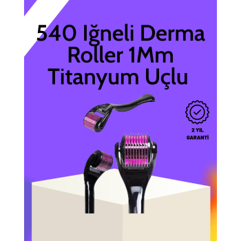 Evde Güvenli Kullanım İçin Titanyum Derma Roller – Siyah Saplı -