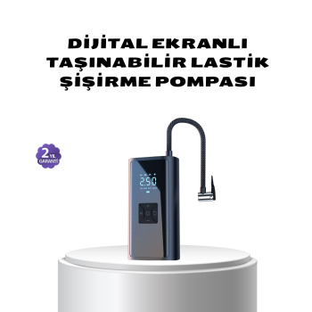 Kablosuz Dijital Lastik Şişirme Pompası LED Işıklı 80W -