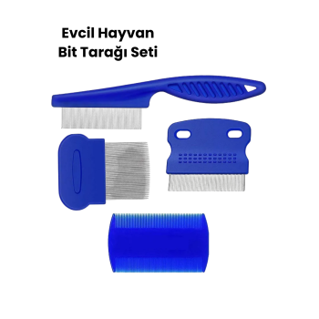 Bit, Pire ve Tüy Temizliğine Uygun Çok Amaçlı Evcil Hayvan Tarağı Seti -