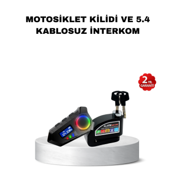 Bluetooth 5.4 İntercom ve Alarmlı Disk Kilidi Seti Güçlü Ses ve Güvenlik -