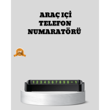 Çevirmeli Araç İçi Park Numaratörü – Alüminyum Gri, Kolay Montaj ve Net Görünüm -