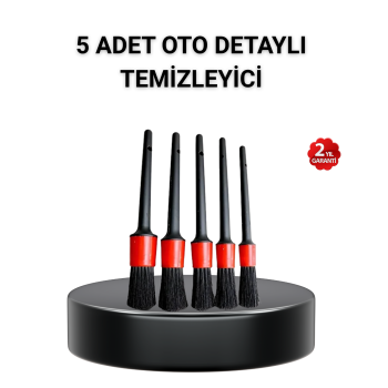 5’li Detay Temizlik Fırçası Seti Araç İç Dış Jant Motor Çok Amaçlı -
