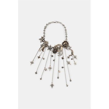 Ay ve Yıldız Uçlu Metal Kolye - Altın