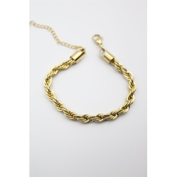 Burgu Çelik Bileklik 4mm - Altın