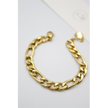 Ezme Zincir Çelik Bileklik - Altın