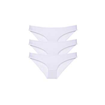 3 adet Süper Eko Set Likralı Kadın Slip Külot Beyaz