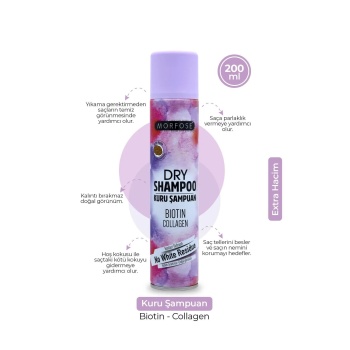 Kuru Şampuan Biotin Collagen 200 ML - Ekstra Hacim - mrfs