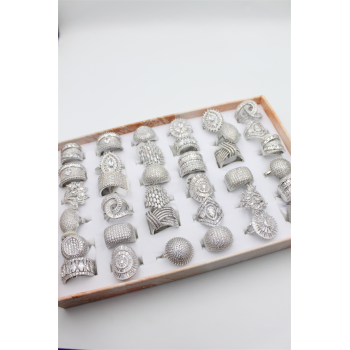 36lı Zirkon Yüzük Seti - Gümüş