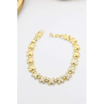 Taşlı Xuping Bileklik - Altın