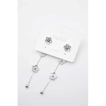 Zirkon Taşlı Küpe - Gümüş