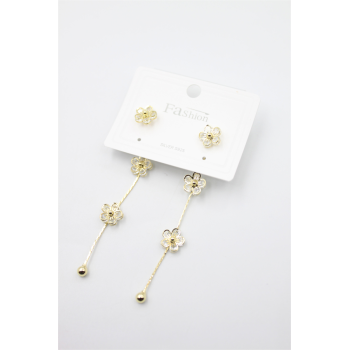 Zirkon Taşlı Küpe - Altın