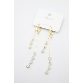 Zirkon Taşlı Küpe - Altın