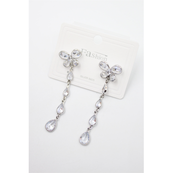 Zirkon Taşlı Küpe - Gümüş