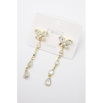 Zirkon Taşlı Küpe - Altın