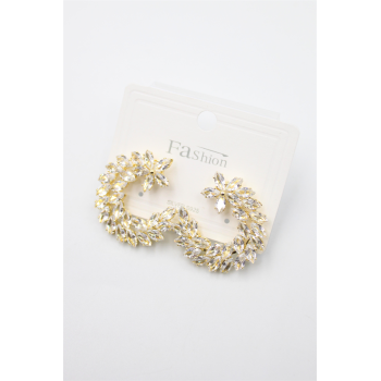 Zirkon Taşlı Küpe - Altın