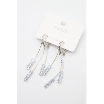 Zirkon Taşlı Küpe - Gümüş