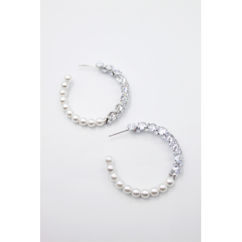 Zirkon Taşlı Küpe - Gümüş